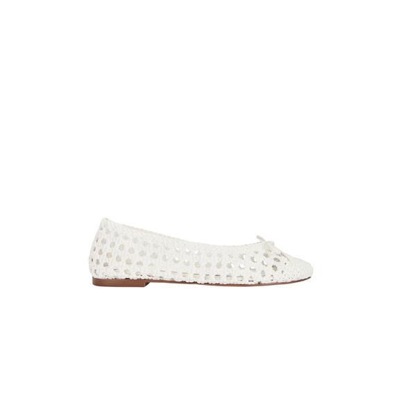 Raye 'Marjorie' White Leather Flat Size 7.5 - Picture 1 of 6
